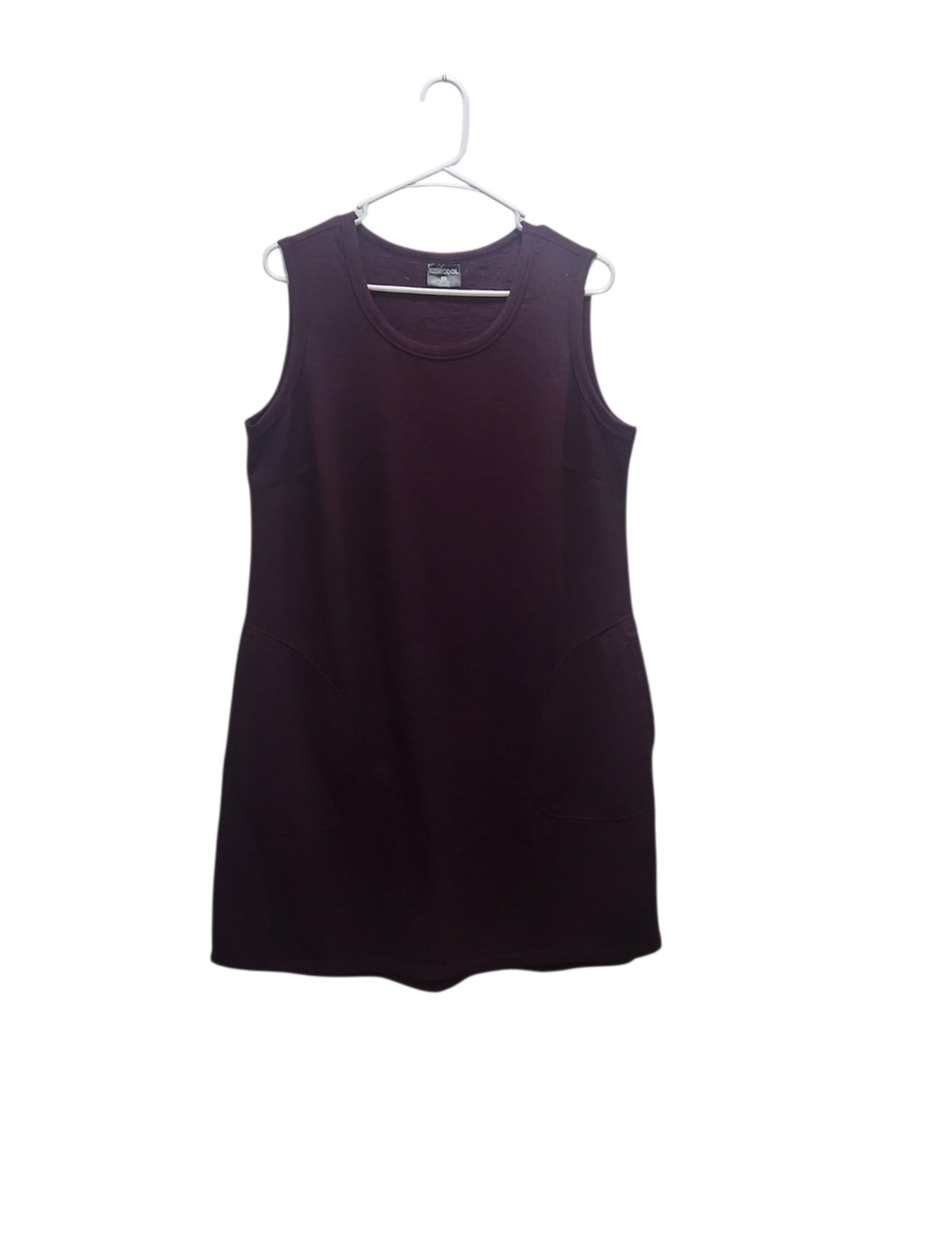 32 Degrees Sleeveless Fleece Lined Dress Womens Sz  L Wine Heathered Pockets